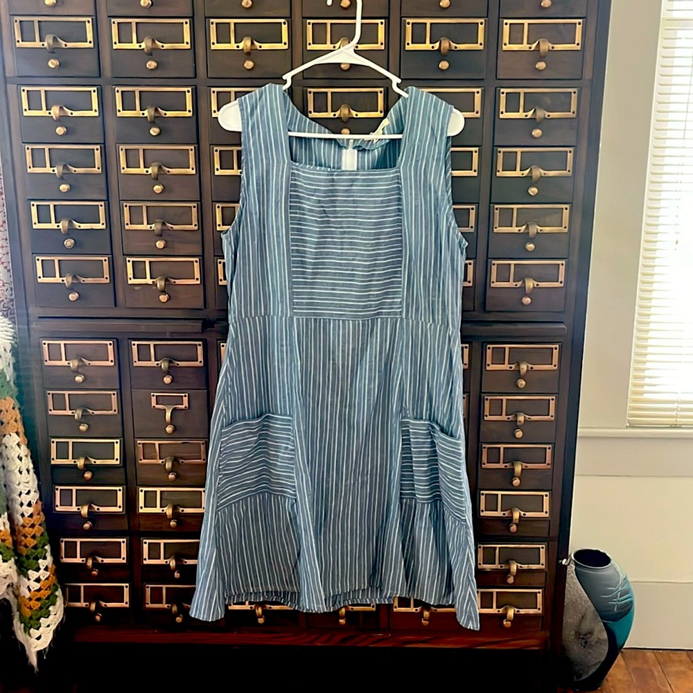 NWT Mata Traders Swede blue striped dress